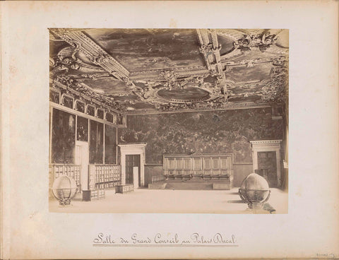 Hall of the Great Council in the Doge's Palace in Venice, Carlo Ponti, 1860 - 1881 Canvas Print