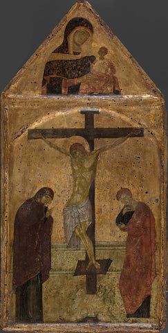 Crucifixion with the Virgin and Saint John, anonymous, c. 1250 Canvas Print