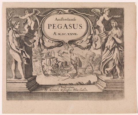 Title page for: Amsterdamsche Pegasus, 1627, Jan van de Velde (II) (rejected attribution), 1627 Canvas Print