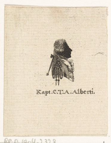 Silhouette portrait of Captain Alberti, Hendrik Willem Caspari, 1794 Canvas Print