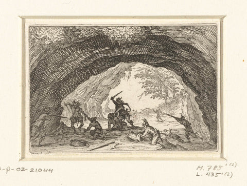 Battle in a Cave, Jacques Callot, 1621 Canvas Print