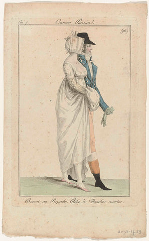 Journal des Dames et des Modes, Costume Parisien, 20 March 1799, Year 7, (96) : Bonnet au Repentir (...), anonymous, 1799 Canvas Print