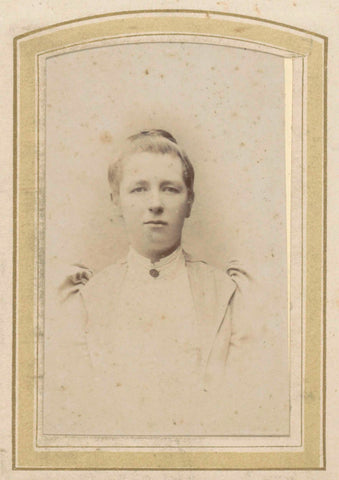 Portrait of a woman with raised hair and a brooch, E. v.d. Kerkhoff, c. 1895 - c. 1908 Canvas Print