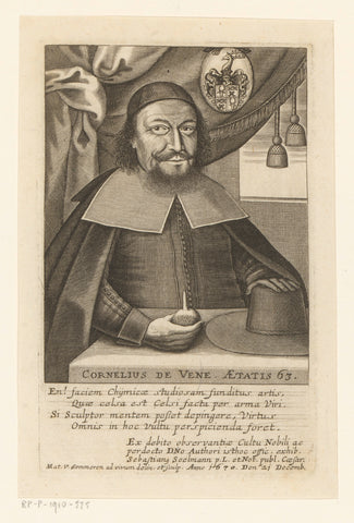 Portrait of Cornelius de Vene, Matthias van Sommer, 1670 Canvas Print