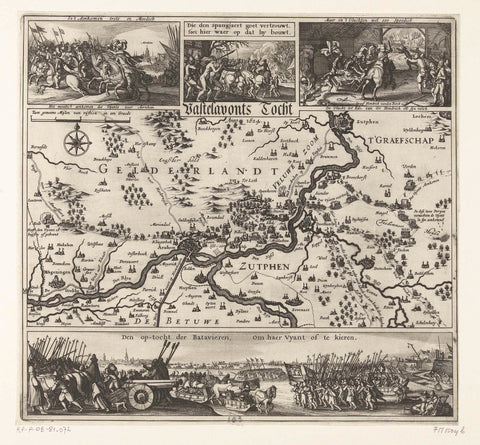 Hendrik van den Bergh's raid in the Veluwe, 1624, Claes Jansz. Visscher (II), 1624 Canvas Print