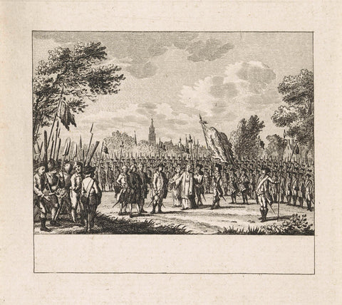 Consecration of the banner, outside Liège, 1790, Cornelis Brouwer, 1790 Canvas Print