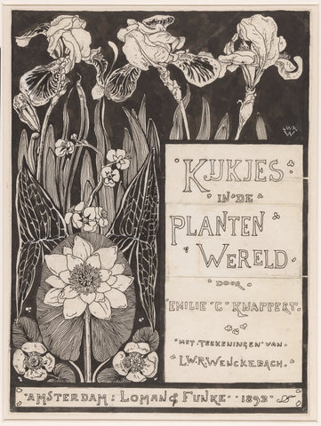 Band design for: Knappert, Emilie C., Kijkjes in de plantenwereld, 1893, Willem Wenckebach, in or before 1893 Canvas Print