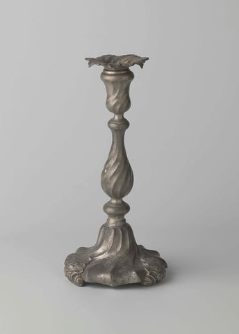 Tin candlestick, twisted model, anonymous, 1700 - 1800 Canvas Print