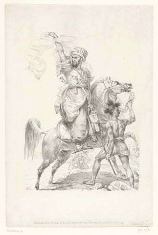 Captain of the Mamluks calls for help on horseback, Antoine-Jean Gros, 1817 Canvas Print