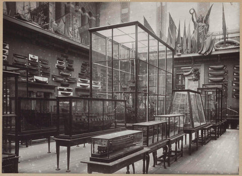 Courtyard with ship models in display cabinets and semi-models of ships on the wall, c. 1939 - c. 1970 Canvas Print