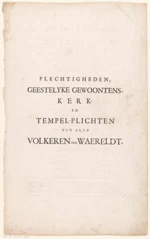 Plechtigheden, geestelyke gewoontens, kerk- en tempel-plichten van alle volkeren der waereldt, anonymous, 1727 Canvas Print