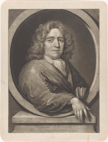 Portrait of the preacher and poet Willem d'Orville, Pieter Schenk (I), 1702 Canvas Print