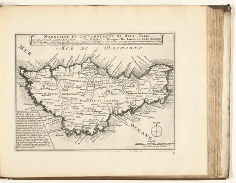 Map of the Marquis of Belle Ile, 1726, anonymous, 1726 Canvas Print