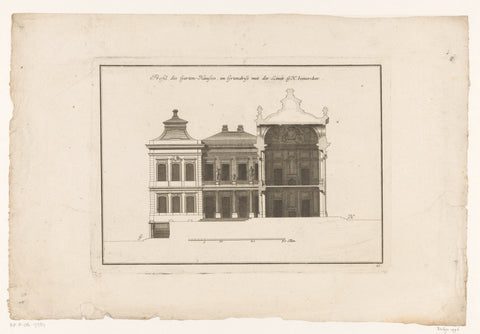 Cross section of a garden pavilion, anonymous, 1729 Canvas Print