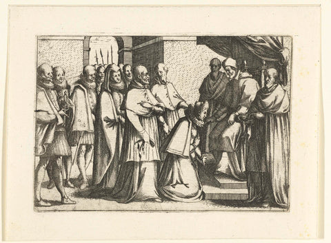 Margaret of Austria at an audience with the Pope, Jacques Callot, 1612 Canvas Print