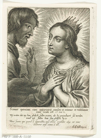 Crowned Mary and Christ, Schelte Adamsz. Bolswert, 1596 - 1678 Canvas Print