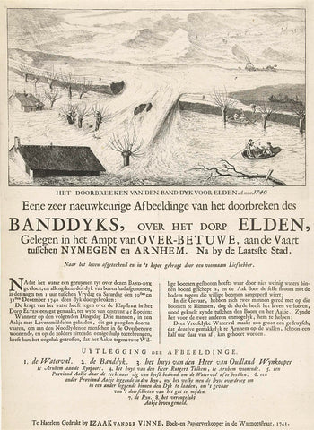 Dijkdoorbraak bij Elden, 1740, Isaac Vincentsz. van der Vinne (attributed to), 1741 Canvas Print