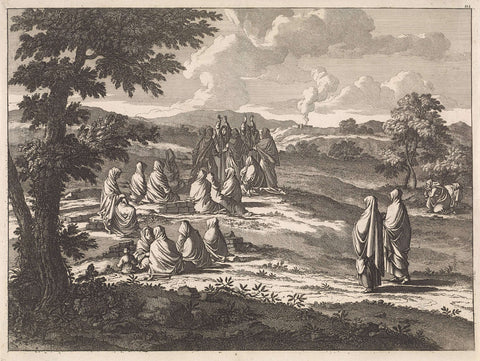 Women at Ramla mourning at a grave, Jan Luyken, 1698 Canvas Print