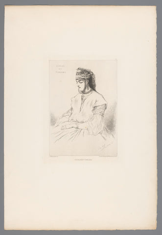 Portrait of Aïscha Bent Tchelabia, Pierre Edmond Alexandre Hédouin, 1875 Canvas Print