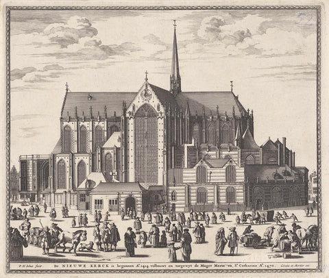 View of the Nieuwe Kerk in Amsterdam, Pieter Hendricksz. Schut, 1721 - 1774 Canvas Print