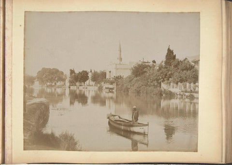 River view at a mosque in Alexandria, Zangaki, c. 1880 - c. 1900 Canvas Print