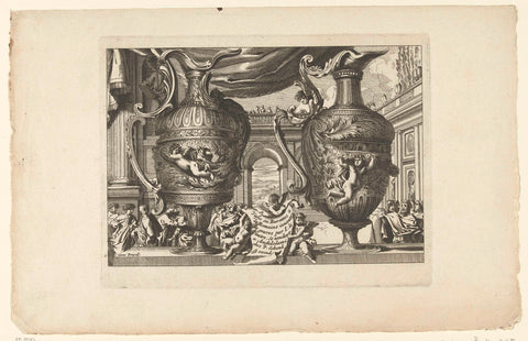 Titelblad: Vases ou Burettes a la Romaine, Jean Lepautre, after 1661 - before 1718 Canvas Print