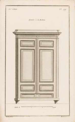 Cabinet with floral pattern, Philibert Boutrois, 1772 - 1779 Canvas Print