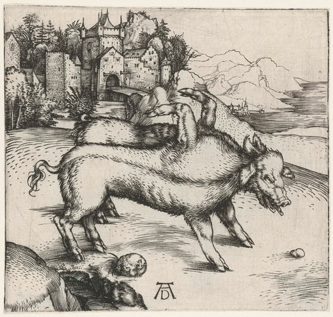 The Deformed Boar, Albrecht Dürer, 1496 Canvas Print