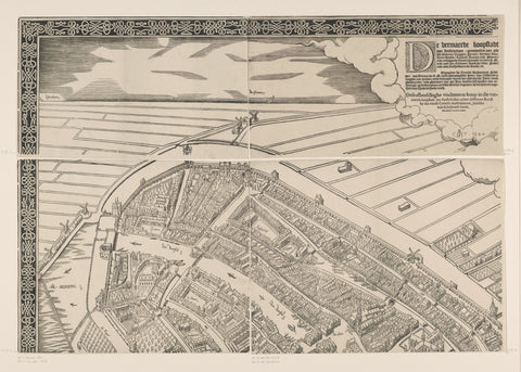 Map of Amsterdam, 1544 (first volume), Cornelis Anthonisz., c. 1557 Canvas Print