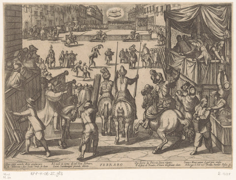 February : a tournament (fishing), Antonio Tempesta, 1599 Canvas Print