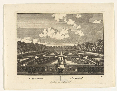 Maze in the gardens of Paleis het Loo, Jan van Call (I), 1695 - 1705 Canvas Print