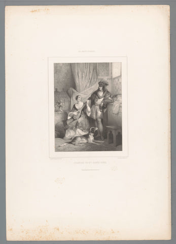 Charles VII of France and Agnès Sorel, Jules David (1808-1892), 1841-1843 Canvas Print