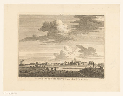 View of Brouwershaven, 1745, Hendrik Spilman, 1754 - 1792 Canvas Print