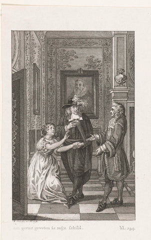 Johan de Witt bes bes besuked by his daughter not to visit his imprisoned brother, 1672, Reinier Vinkeles (I), 1751 - 1816 Canvas Print