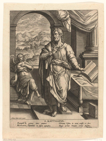 Evangelist Matthew, Adriaen Collaert, 1570 - 1618 Canvas Print