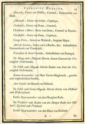 De beschrijving van de begrafenis van Frederik Hendrik, p. 39, Pieter Jansz. Post, 1651 Canvas Print