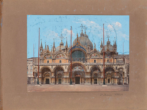 Façade of the Basilica of San Marco in Venice, anonymous, 1850 - 1876 Canvas Print