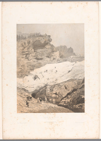 Hikers on the Rosenlauig glacier, Eugène Cicéri, 1859 Canvas Print