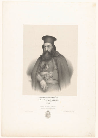 Portrait of the Patriarch Ignatius Antonius I Samheri, Zéphirin Félix Jean Marius Belliard, 1855 Canvas Print