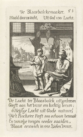 Bellows maker, Jan Luyken, 1694 Canvas Print