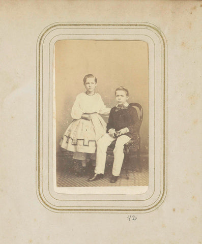 Portrait of a Boy and a Girl, Woodbury & Page, c. 1857 - c. 1880 Canvas Print