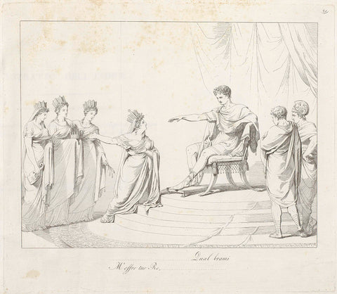 Female personifications offer the enthroning Napoleon a crown, Teodoro Matteini, 1808 Canvas Print