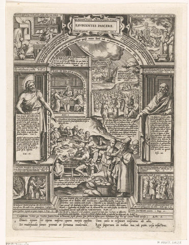 Het voeden van de hongerigen, Philips Galle, 1577 Canvas Print