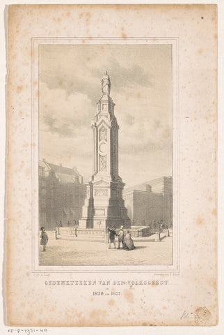 Memorial on Dam Square in Amsterdam, Carel Christiaan Antony Last, 1856 - 1876 Canvas Print