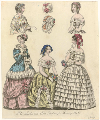 The World of Fashion, february 1848 : The London and Paris Fashions (...), anonymous, 1848 Canvas Print