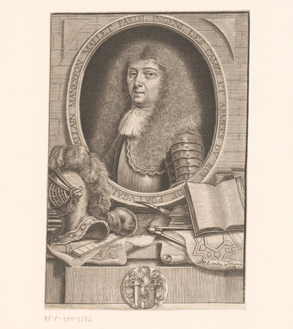 Portrait of Alain Manesson Mallet, Pierre Landry, 1683 Canvas Print