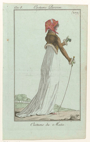 Journal des Dames et des Modes, Costume Parisien, 15 April 1800, Year 8 (209) : Costume de Matin, anonymous, 1800 Canvas Print