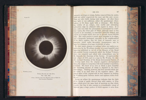 Photo reproduction of a drawing after a photograph of a solar eclipse, anonymous, after 1871 - in or before 1882 Canvas Print