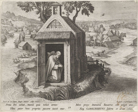 Gamelbertus the Hermit, Raphaël Sadeler (I), 1598 Canvas Print