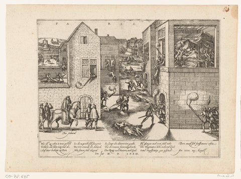 Murder during Bartholomew's Night, 1572, Frans Hogenberg, 1572 - 1573 Canvas Print